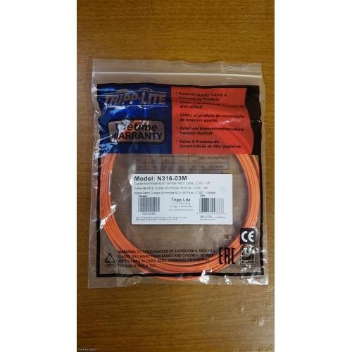 Tripp Lite N316-03M Fiber Optic Patch Cord, Lc/Sc, 3M, Orange - NEW