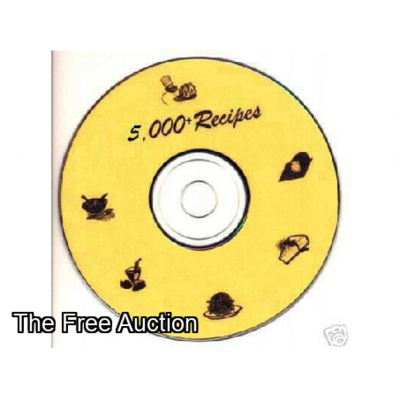 5,000  UNIQUE RECIPES ON CD-ROM/COPY WITH RESELL RIGHTS
