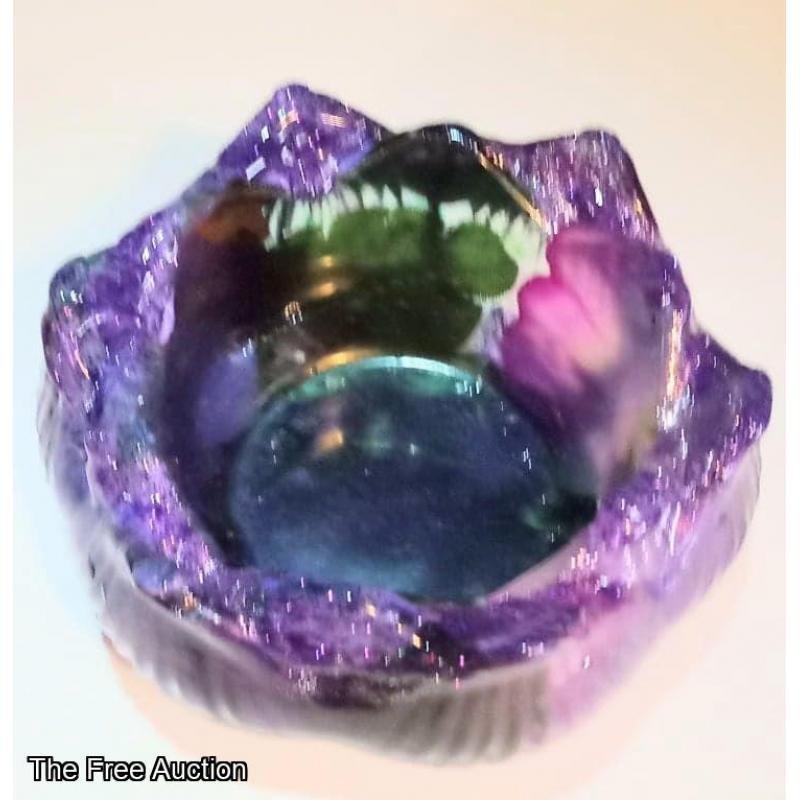 Purple Candle holder Handcrafted