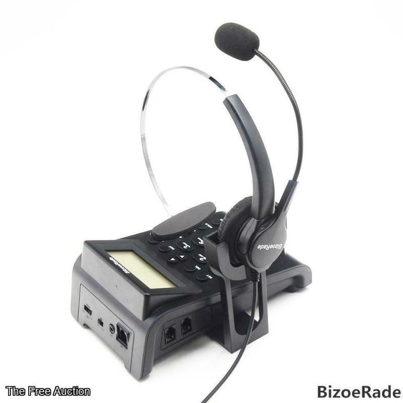 Bizoerade Hands-free Call Center Noise Cancellation Binaural Corded Headset Tele