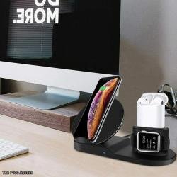 3 in 1 Wireless Charger,10W Qi Fast Wireless Charger Stand