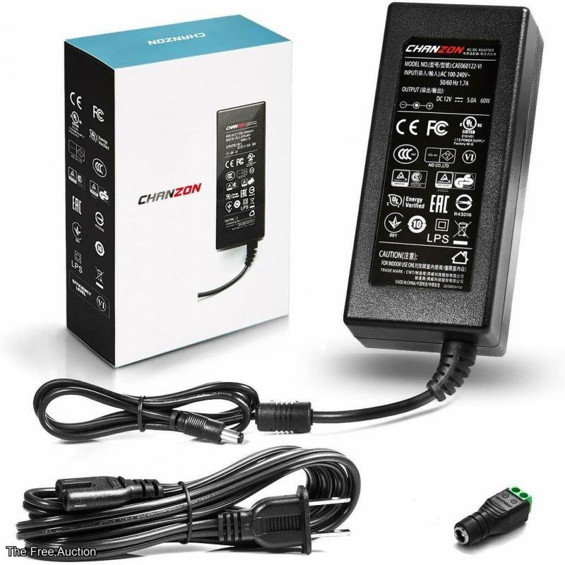 [UL Listed] Chanzon 12V 5A 60W AC DC Power Supply Adapter (Input 110V-220V, Outp