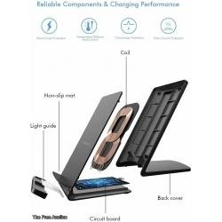 Hevanto Fast Qi-Certified Wireless Charger Model M520 Charging Stand for All QI-