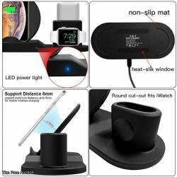 3 in 1 Wireless Charger,10W Qi Fast Wireless Charger Stand