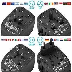 CLEARANCE Travel Adapter, 2400W with 4 USB Ports, Perfect for Over 150 Countries